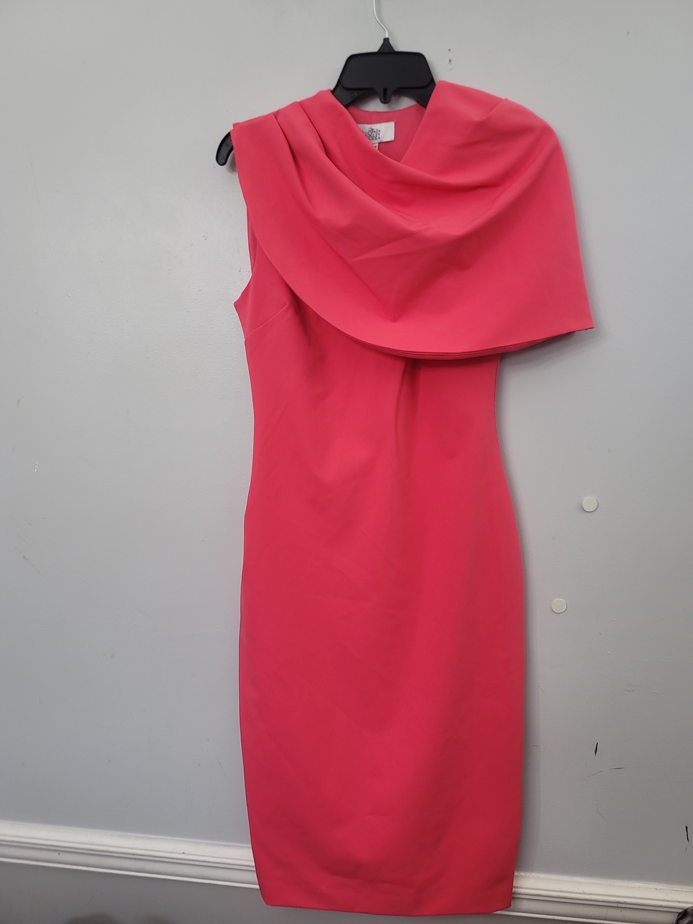 Badgley Mischka Aranza One-Shoulder Sheath Dress